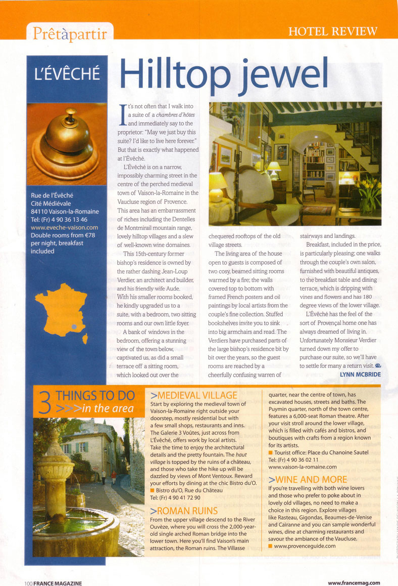 rooms in hotels and guesthouses of vaison la romaine